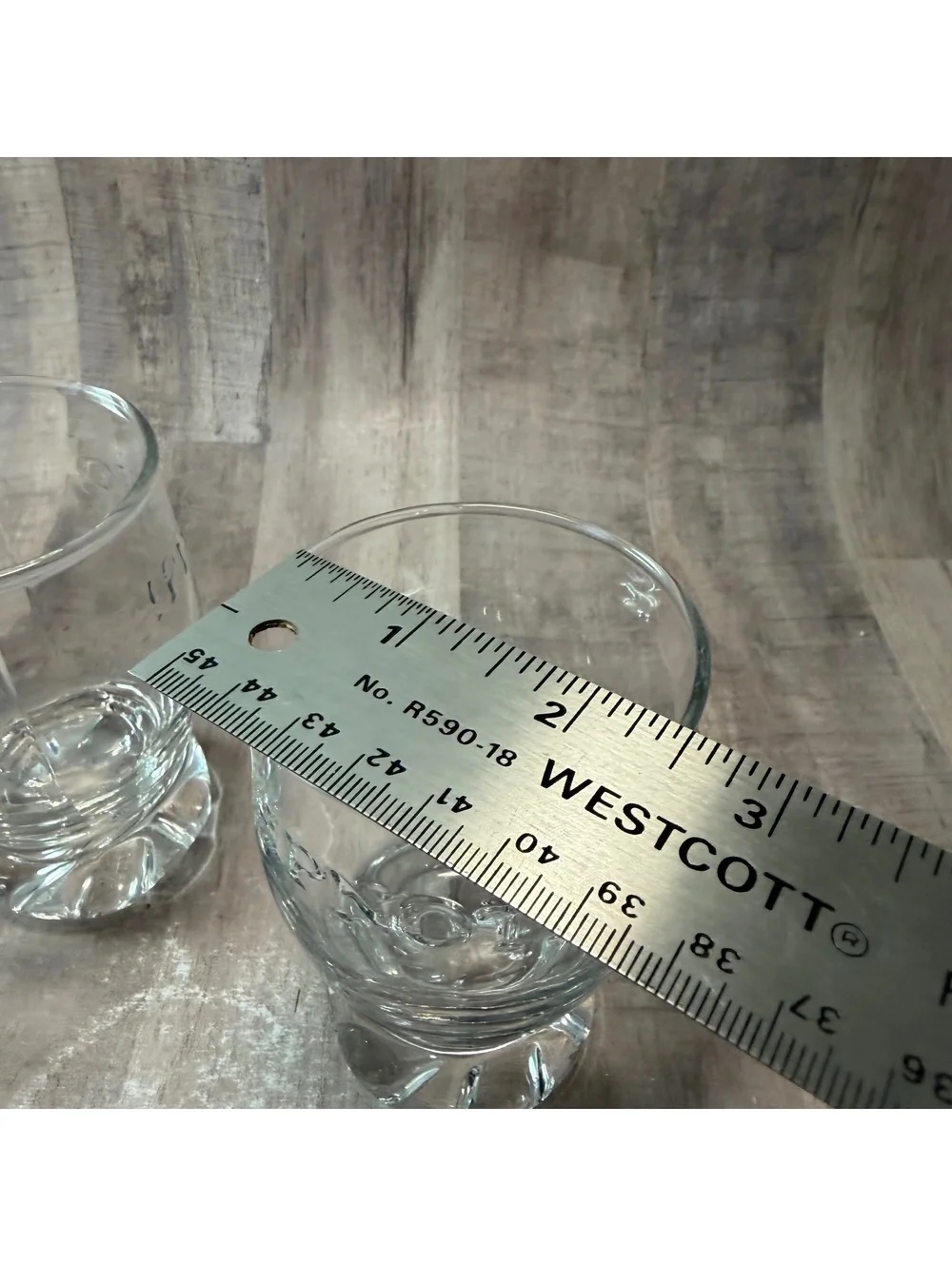 Set of 2 HPNOTIQ Clear Glass Footed Glasses Tasting On The Rocks Barware